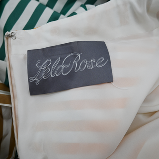 LELA ROSE | Colorblock Stripes Tiered Dress