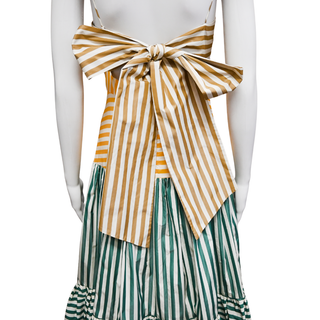 LELA ROSE | Colorblock Stripes Tiered Dress