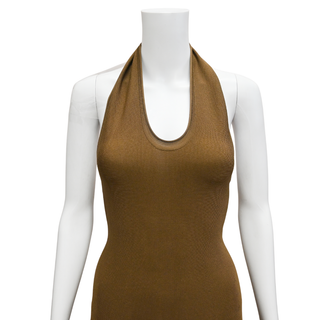KHAITE | Melina Brown Knit Maxi Dress
