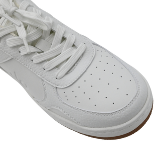 White Leather Low Top Sneakers