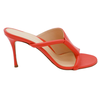 Genna Asymmetric Orange Leather Heels