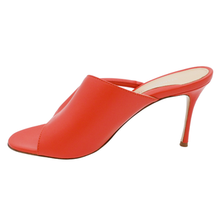 Genna Asymmetric Orange Leather Heels