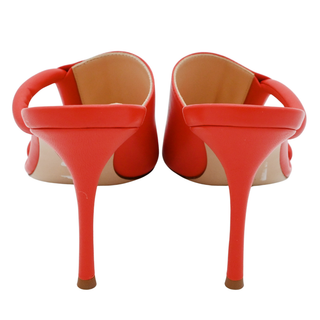 Genna Asymmetric Orange Leather Heels