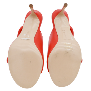 Genna Asymmetric Orange Leather Heels