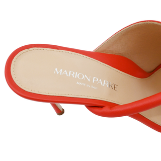 Genna Asymmetric Orange Leather Heels