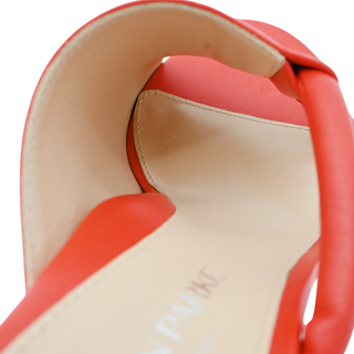 Genna Asymmetric Orange Leather Heels