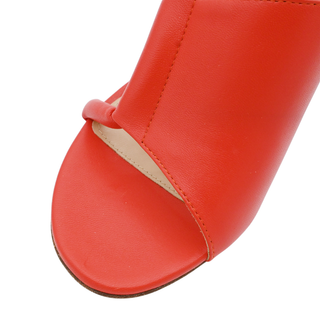 Genna Asymmetric Orange Leather Heels