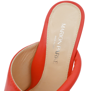 Genna Asymmetric Orange Leather Heels