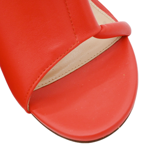 Genna Asymmetric Orange Leather Heels