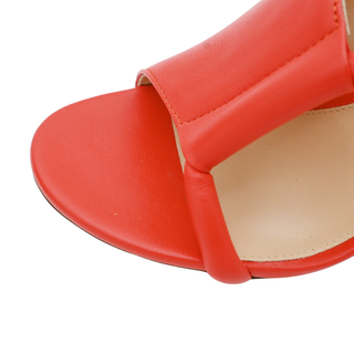 Genna Asymmetric Orange Leather Heels