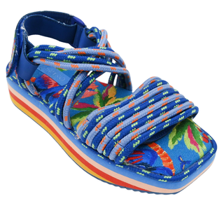 Blue Multi-Strap Sandals