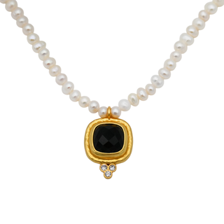 Obsidian Black Tudor Delicate Necklace