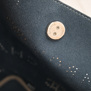 Ivory Perforated CC Leather Tote Bag