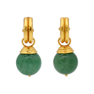 Palmetto Green Bonbon Hoop & Charm Earrings