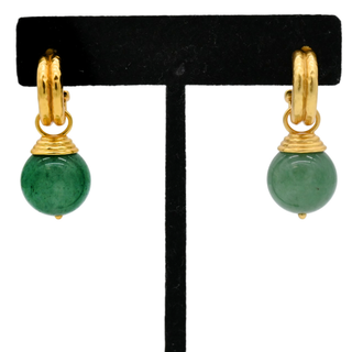 Palmetto Green Bonbon Hoop & Charm Earrings