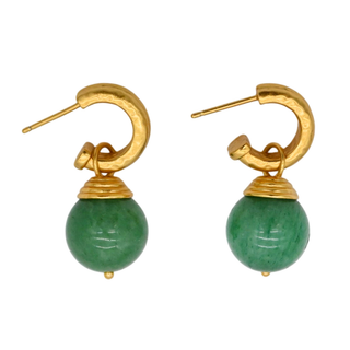 Palmetto Green Bonbon Hoop & Charm Earrings