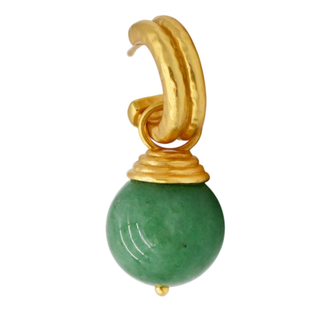Palmetto Green Bonbon Hoop & Charm Earrings