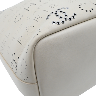 Ivory Perforated CC Leather Tote Bag