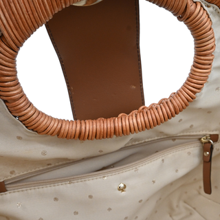 Woven Wicker Top Handle Bag