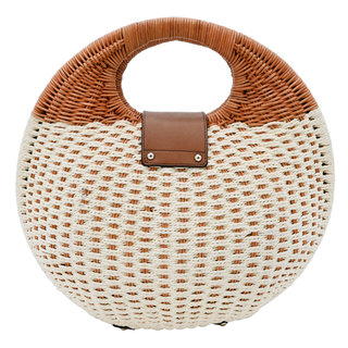 Woven Wicker Top Handle Bag
