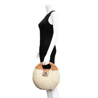 Woven Wicker Top Handle Bag