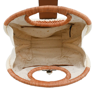 Woven Wicker Top Handle Bag