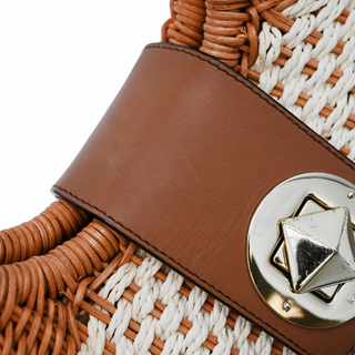 Woven Wicker Top Handle Bag