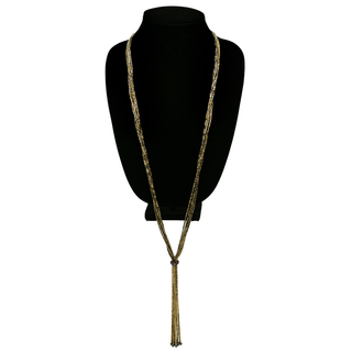 MATTHEW C. LAURENZA | Gold Beaded Tassel Necklace