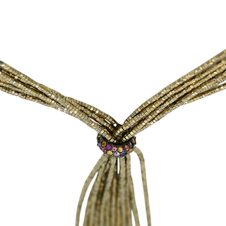 MATTHEW C. LAURENZA | Gold Beaded Tassel Necklace