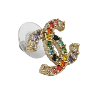 Rainbow Crystal CC Stud Earrings