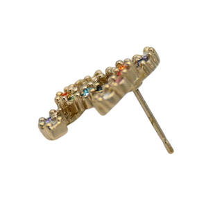 Rainbow Crystal CC Stud Earrings