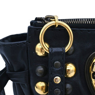 GUCCI | Studded Hysteria Black Leather Clutch