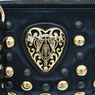 GUCCI | Studded Hysteria Black Leather Clutch