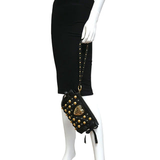 GUCCI | Studded Hysteria Black Leather Clutch