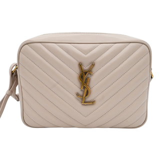 Beige Leather Lou Camera Crossbody Bag