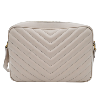 Beige Leather Lou Camera Crossbody Bag