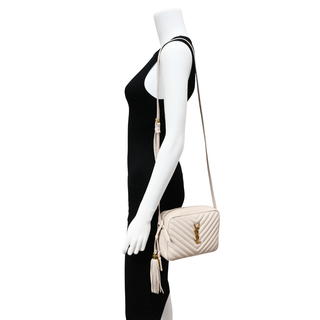 Beige Leather Lou Camera Crossbody Bag
