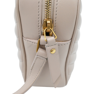Beige Leather Lou Camera Crossbody Bag
