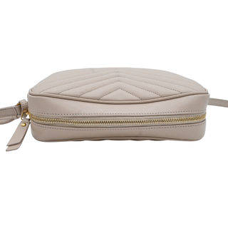 Beige Leather Lou Camera Crossbody Bag