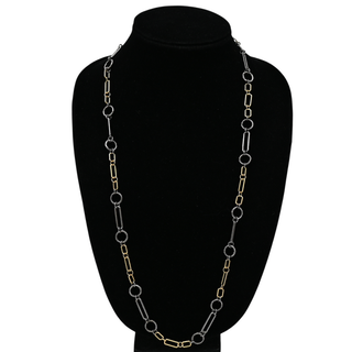 Paperclip & Textured Link Necklace