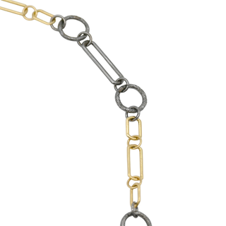 Paperclip & Textured Link Necklace