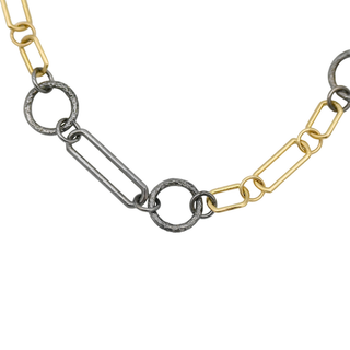 Paperclip & Textured Link Necklace