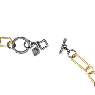Paperclip & Textured Link Necklace