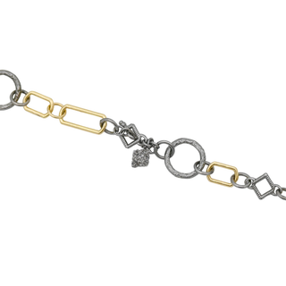 Paperclip & Textured Link Necklace