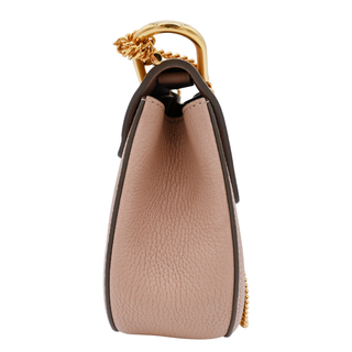 Light Pink Drew Flap Grained Crossbody Bag