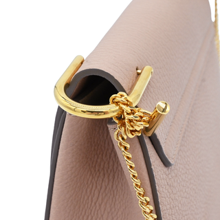 Light Pink Drew Flap Grained Crossbody Bag