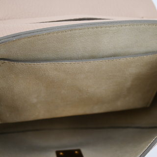 Light Pink Drew Flap Grained Crossbody Bag