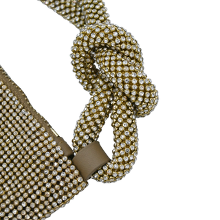 Hera Rhinestone Mesh Knot Top Handle Bag