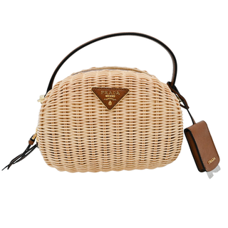 Odette Wicker & Leather Crossbody Bag
