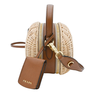 Odette Wicker & Leather Crossbody Bag